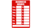 Garvey Business Hours Sign